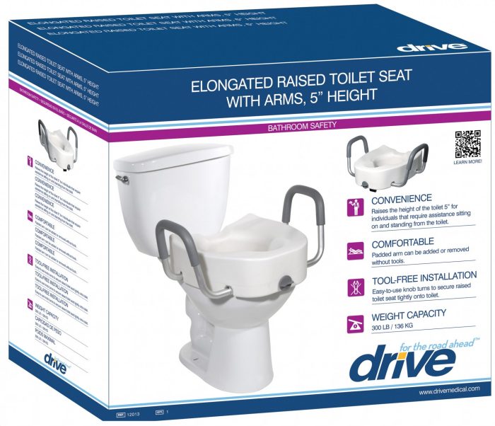 Premium Plastic, Raised, Elongated Toilet Seat with Lock - Image 2