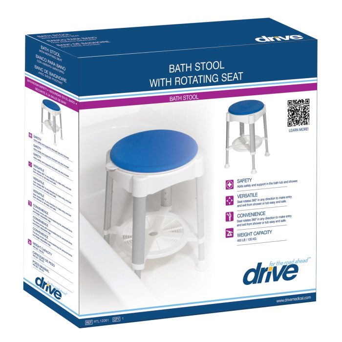 Shower Stool with Padded Rotating Seat - Image 3
